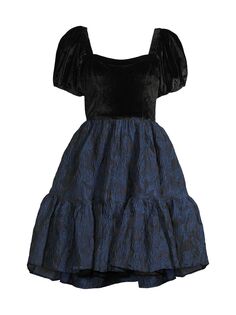 Расклешенное мини-платье из органзы Rachel Parcell, черный