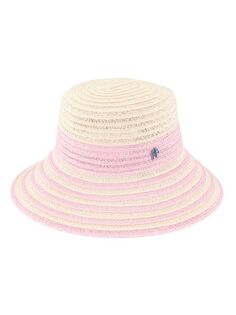 Полосатая шляпа из конопли с полями Raffaello Bettini, розовый