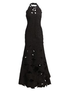 Платье с вырезом и вышивкой на бретелях с цветочным принтом Reem Acra, черный