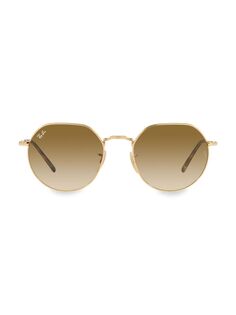 Круглые солнцезащитные очки RB3565 Jack 51MM Ray-Ban, золотой