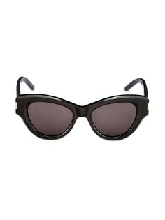 Солнцезащитные очки «кошачий глаз» 51 мм Saint Laurent, черный