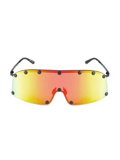 Прямоугольные солнцезащитные очки Shield 80 мм Rick Owens, черный