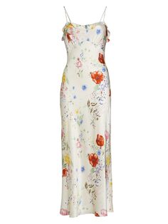 Шелковое платье миди с цветочным принтом Aribella Reformation