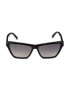 Прямоугольные солнцезащитные очки 58 мм Saint Laurent, черный