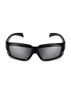 Зеркальные прямоугольные солнцезащитные очки 55 мм Rick Owens, черный