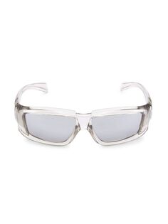 Прямоугольные солнцезащитные очки Rick 55MM Rick Owens, серебряный