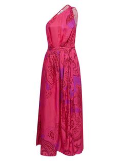 Платье миди Mila с поясом и узором пейсли Reiss, розовый