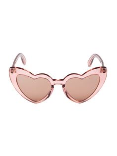 Солнцезащитные очки в форме сердца 49 мм Saint Laurent, розовый