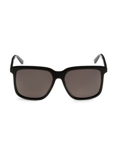 Квадратные солнцезащитные очки 99 мм Saint Laurent, черный