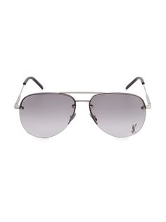 Солнцезащитные очки-авиаторы Monogram 59MM Saint Laurent, серебряный