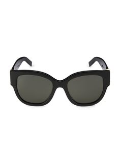 Солнцезащитные очки &quot;кошачий глаз&quot; Monogram 56MM из ацетата Saint Laurent, черный