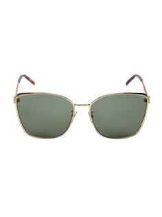 Солнцезащитные очки &quot;кошачий глаз&quot; Monogram Metal Spoiler 62MM Saint Laurent, золотой
