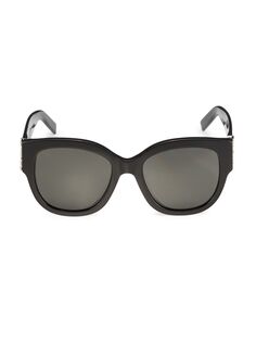 Круглые солнцезащитные очки SL M95/F 55 мм Saint Laurent, черный