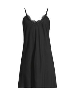 Мини-платье из джерси с кружевом Skin, черный