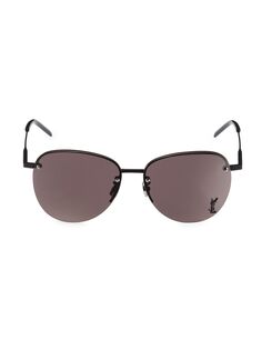 Солнцезащитные очки-авиаторы Monogram Pin 61MM Saint Laurent, черный