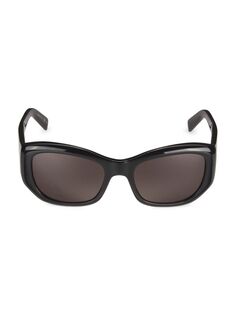 Солнцезащитные очки «кошачий глаз» Feminine Fashion Icons 55 мм Saint Laurent, черный