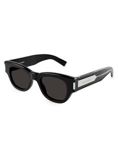 Солнцезащитные очки «кошачий глаз» Naked Wirecore 49MM Saint Laurent, черный