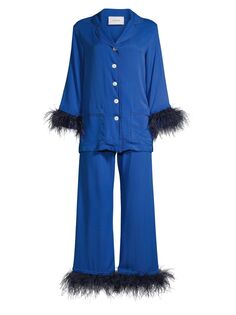 Праздничный пижамный комплект с перьями Sleeper, синий