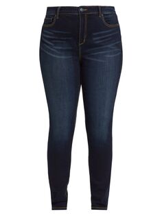 Джинсы-скинни стрейч с высокой посадкой и эффектом потертости Slink Jeans, Plus Size