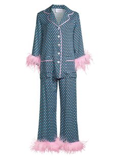 Праздничный пижамный комплект с перьями Sleeper, нави