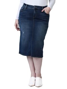 Джинсовая юбка-карандаш Slink Jeans, Plus Size
