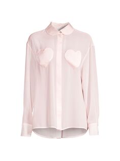Рубашка оверсайз с нашивкой-сердечком Sleeper, розовый
