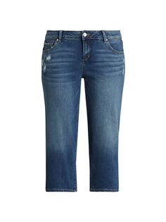 Широкие укороченные джинсы со средней посадкой Slink Jeans, Plus Size, синий