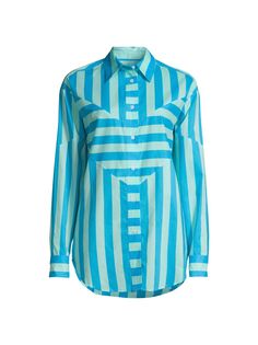 Полосатая хлопковая рубашка Arlette Solid &amp; Striped, синий