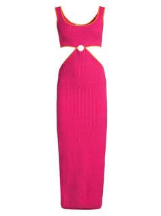 Платье-миди The Bailey Mesh с вырезами Solid &amp; Striped, розовый