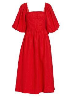 Льняное платье миди Relish Busiter SOVERE /, красный