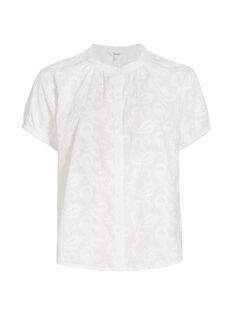 Хлопковая блузка с цветочным принтом Fallon и пуговицами спереди Splendid, белый