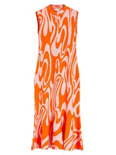 Расклешенное трикотажное платье миди Teglia Sportmax, оранжевый