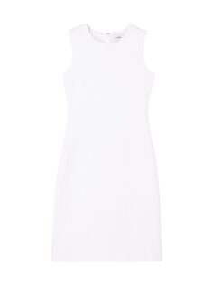 Платье-футляр из текстурированного букле St. John, белый