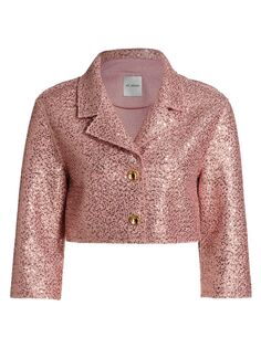 Укороченная куртка с вышивкой пайетками St. John, розовый