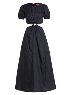 Макси-платье Calypso с вырезами STAUD, черный