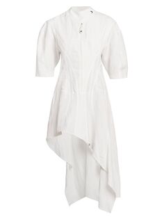 Корсетное платье с асимметричным подолом Stella McCartney, белый