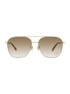 Солнцезащитные очки-пилоты 58MM Stella McCartney, коричневый