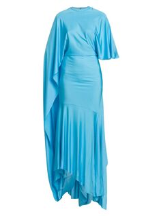 Платье-макси с накидкой Stella McCartney, синий