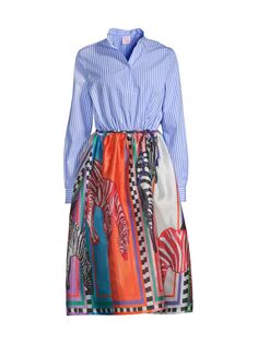 Платье-рубашка длиной до колен с принтом Stella Jean, разноцветный