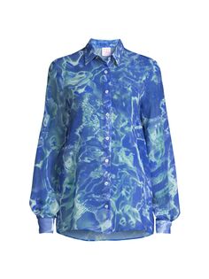 Прозрачная блузка с пуговицами спереди Stella Jean, разноцветный