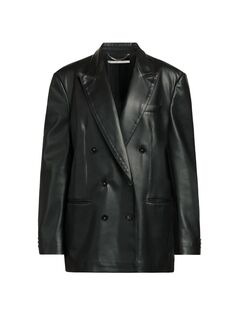 Alter Mat Oversized Куртка из веганской кожи Stella McCartney, черный