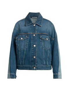 Двухцветная джинсовая куртка Trucker Stella McCartney, синий