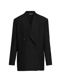 Двубортный пиджак оверсайз Stella McCartney, черный