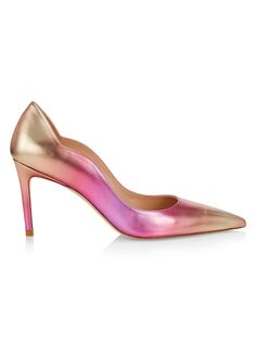 Туфли-лодочки с металлизированным эффектом омбре Stuart Weitzman, розовый