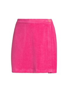 Мини-юбка с запахом Terry Stylest, розовый