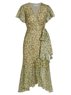 Платье Blaire из вуали с цветочным принтом Tanya Taylor