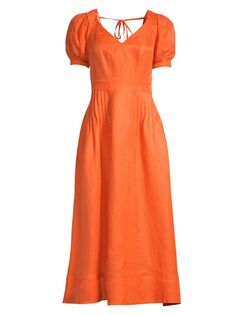 Платье миди Opalz с пышными рукавами Ted Baker, оранжевый
