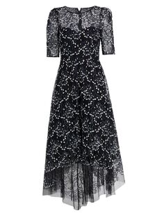 Платье-миди с цветочным декором и бусинами Teri Jon by Rickie Freeman, черный