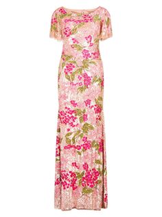 Платье Adelina с цветочным принтом и пайетками THEIA