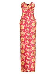 Платье Ariellah без бретелек с цветочным принтом THEIA